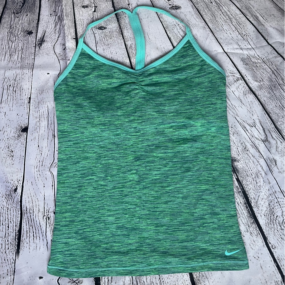 Teal-green Nike Dri Fit Tank Top with Bra Liner Size Medium